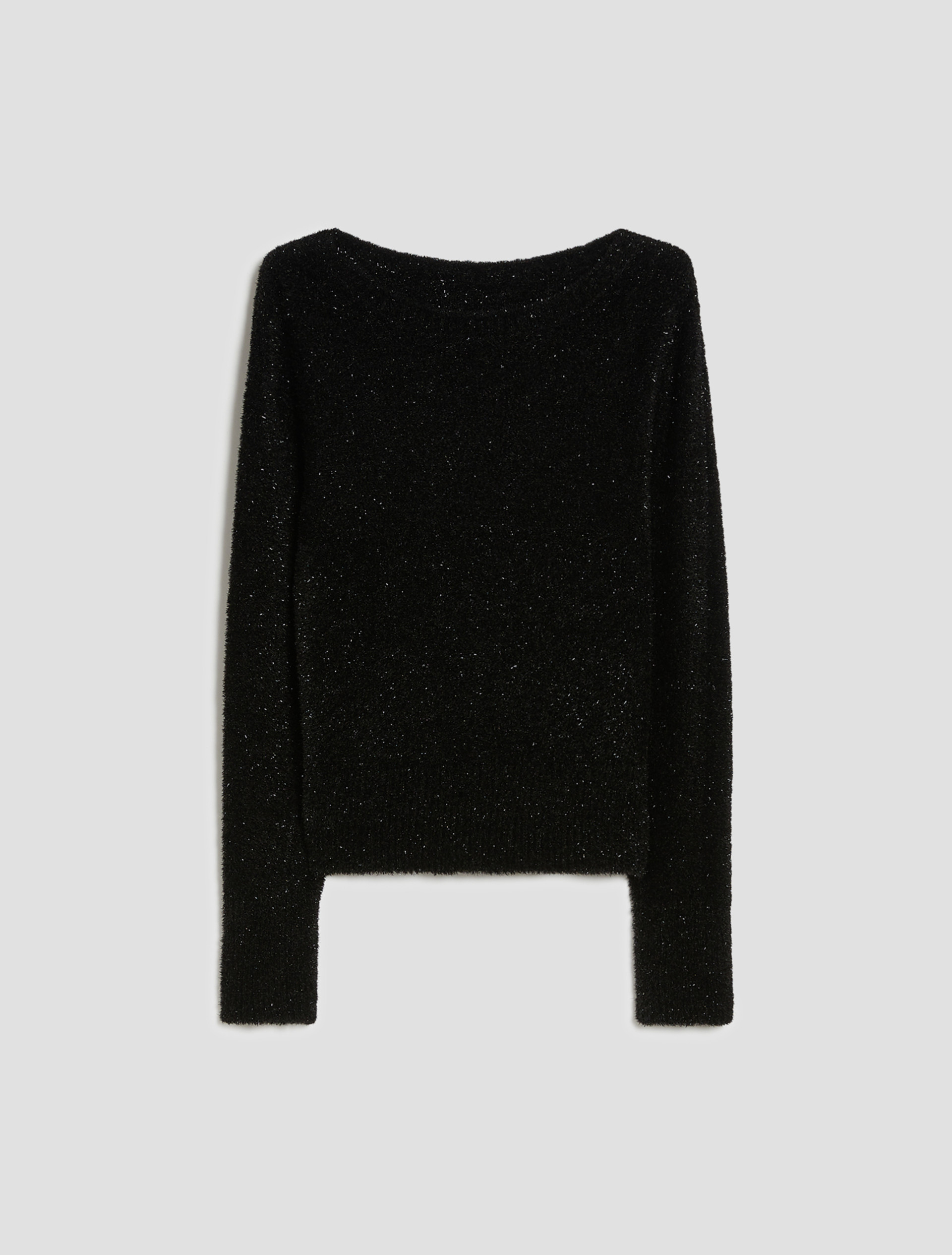 Fluffy lamé knit sweater - BLACK - pennyblack