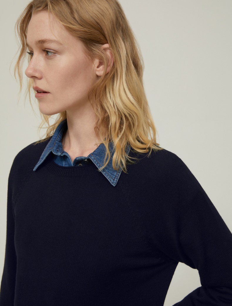 Fine pure wool sweater - NAVY - pennyblack
