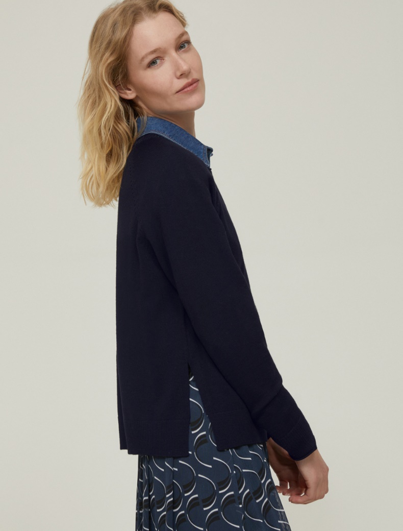 Fine pure wool sweater - NAVY - pennyblack