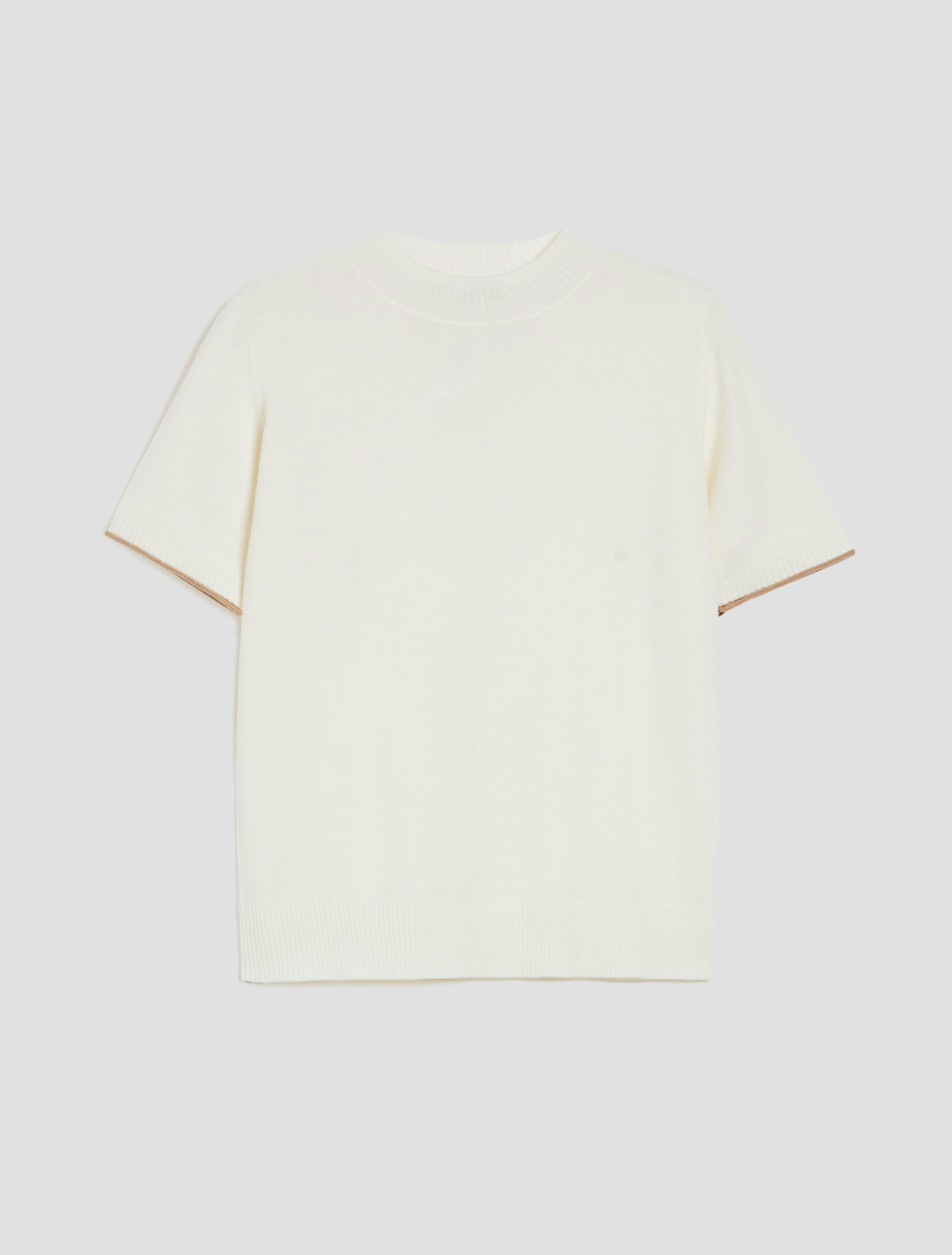 Fine pure wool mock polo-neck sweater - IVORY - pennyblack