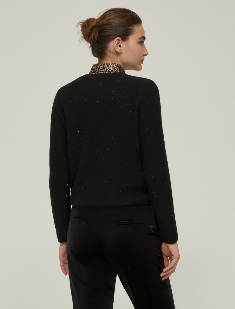 Micro-sequin sweater - BLACK - pennyblack