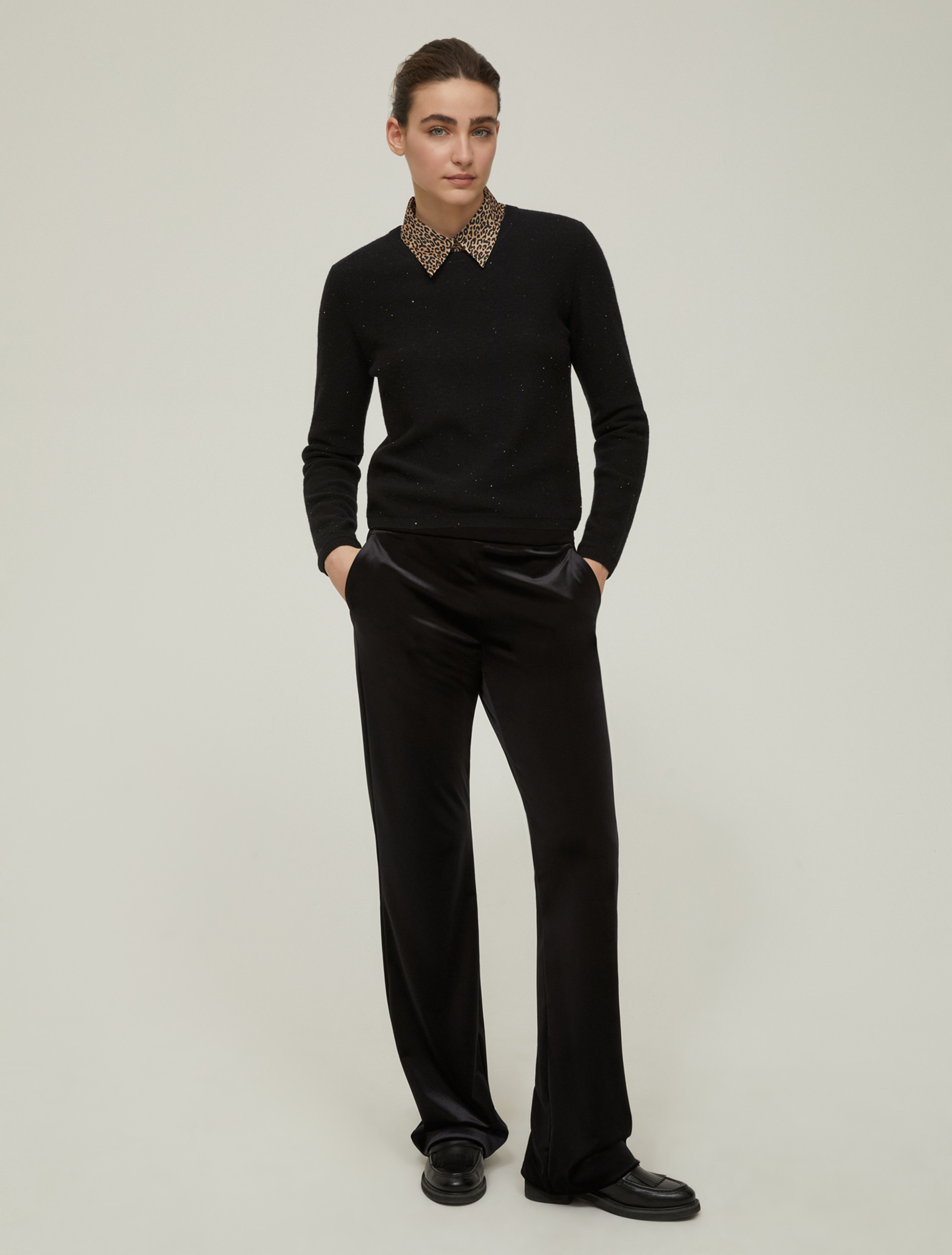 Micro-sequin sweater - BLACK - pennyblack