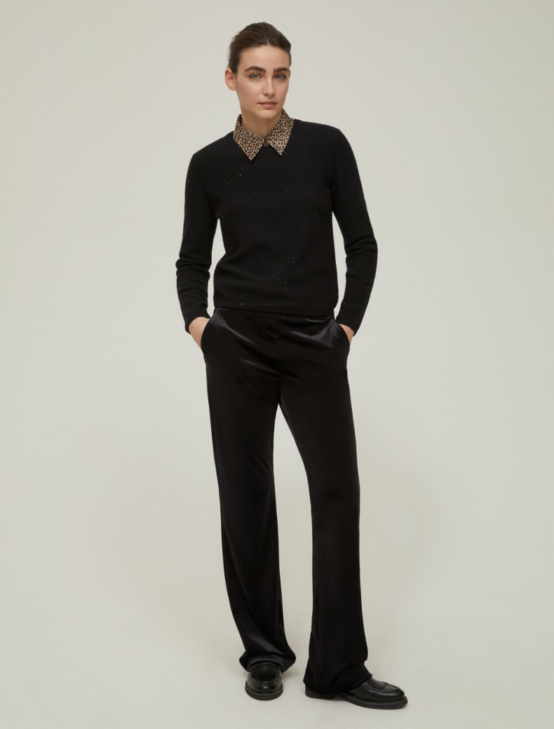 Micro-sequin sweater - BLACK - pennyblack