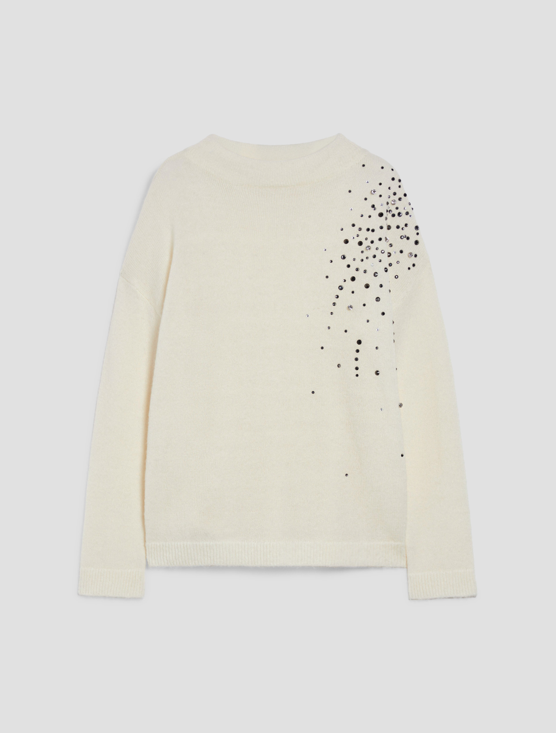 Rhinestone-adorned alpaca-blend sweater - IVORY - pennyblack