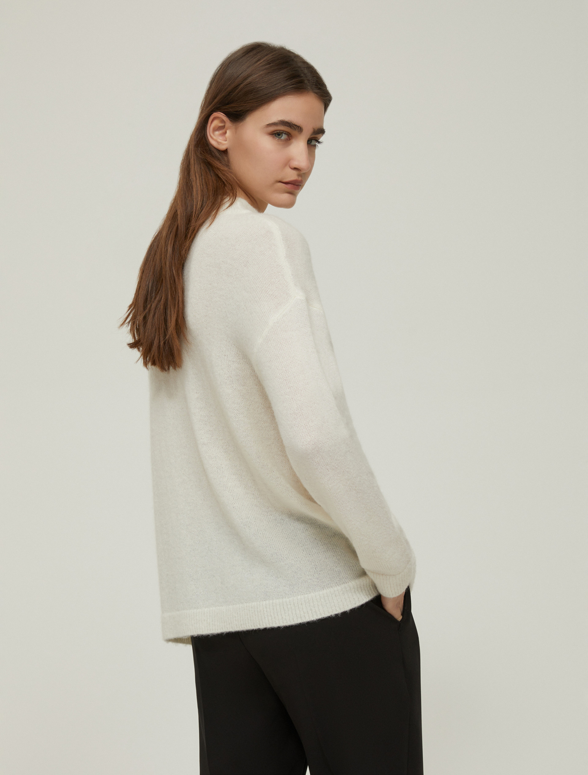 Rhinestone-adorned alpaca-blend sweater - IVORY - pennyblack