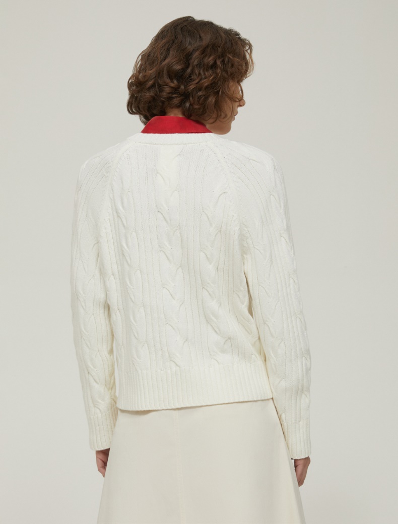 Cable-knit and ribbed jumper - IVORY - pennyblack