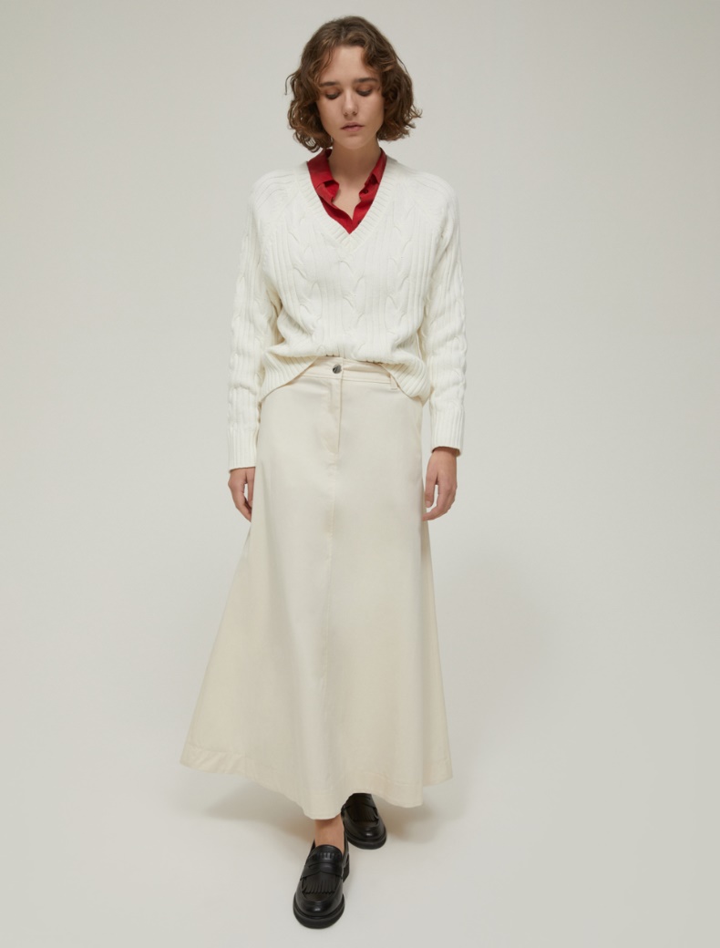 Cable-knit and ribbed jumper - IVORY - pennyblack