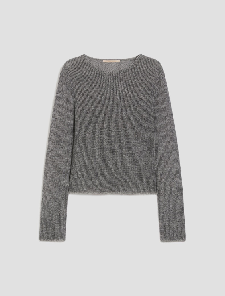 Laminated-look sweater - MELANGE GREY - pennyblack