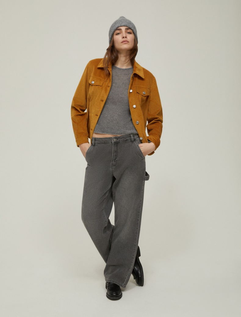 Laminated-look sweater - MELANGE GREY - pennyblack