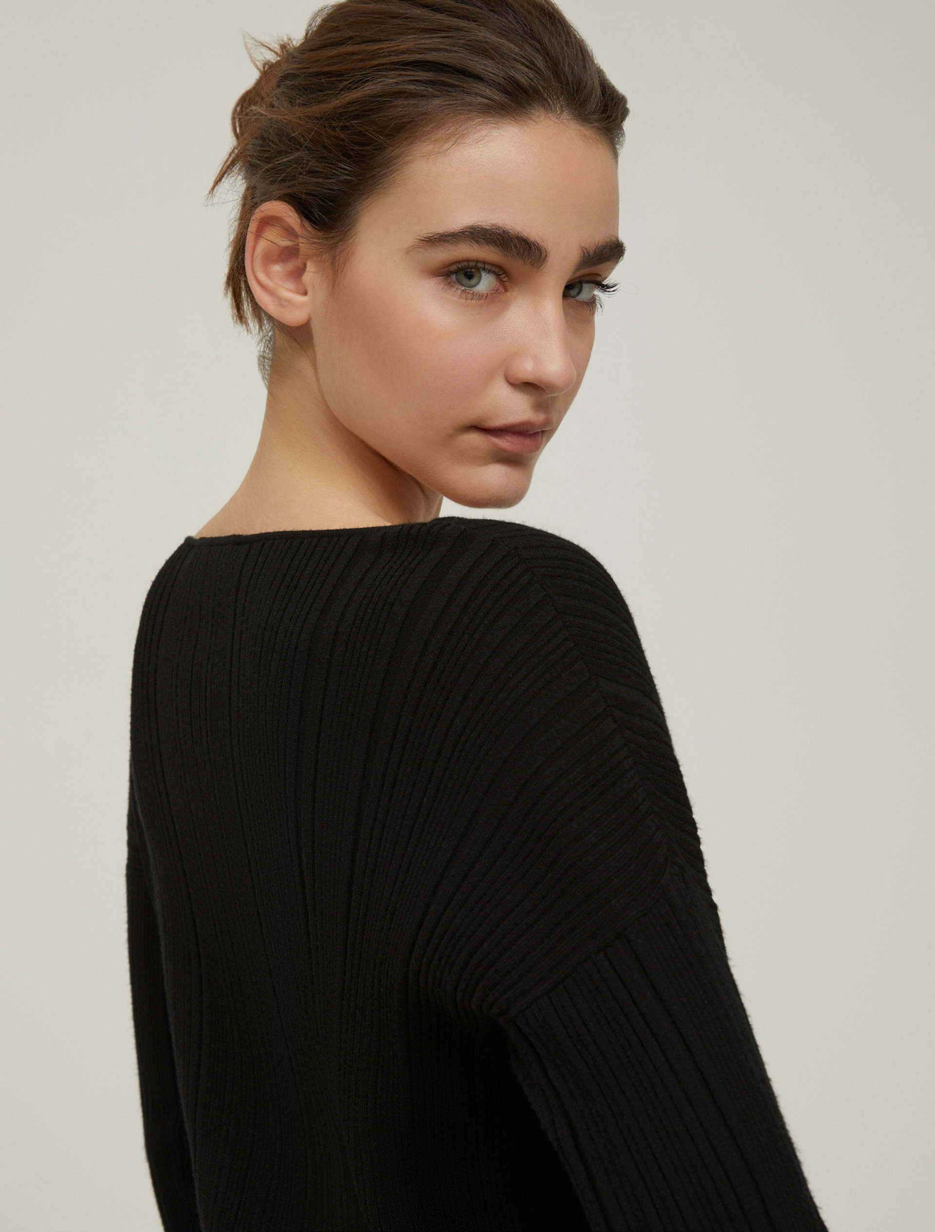 Slim-fit multi-rib sweater - BLACK - pennyblack