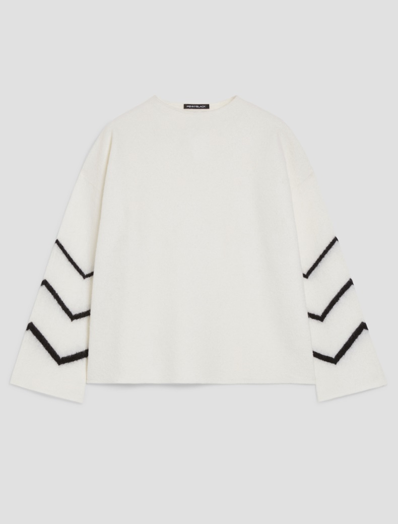 Pure boiled wool sweater - WHITE - pennyblack