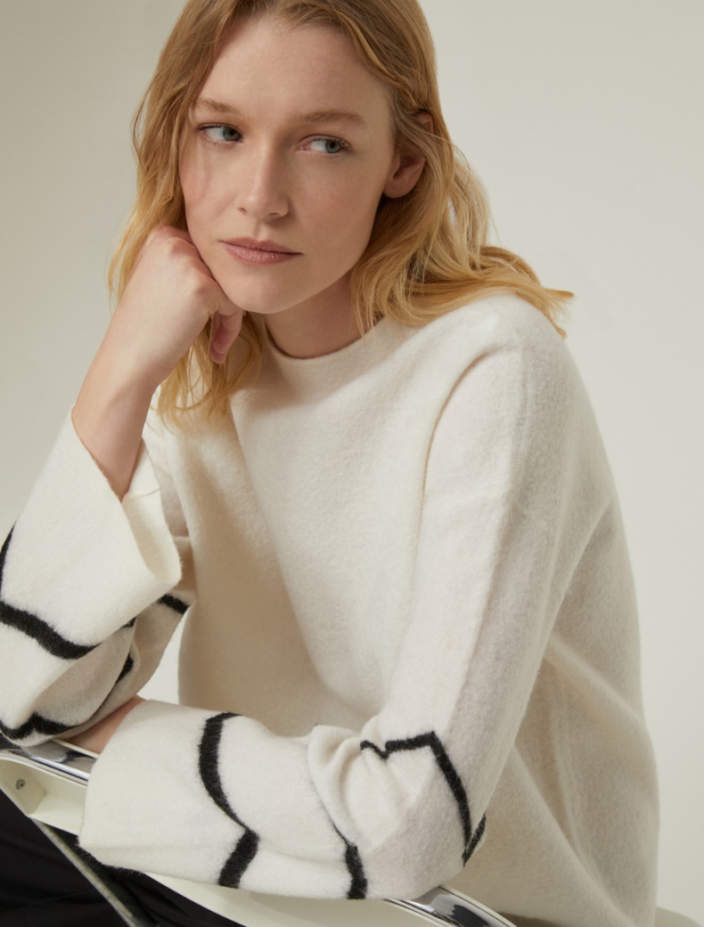 Pure boiled wool sweater - WHITE - pennyblack