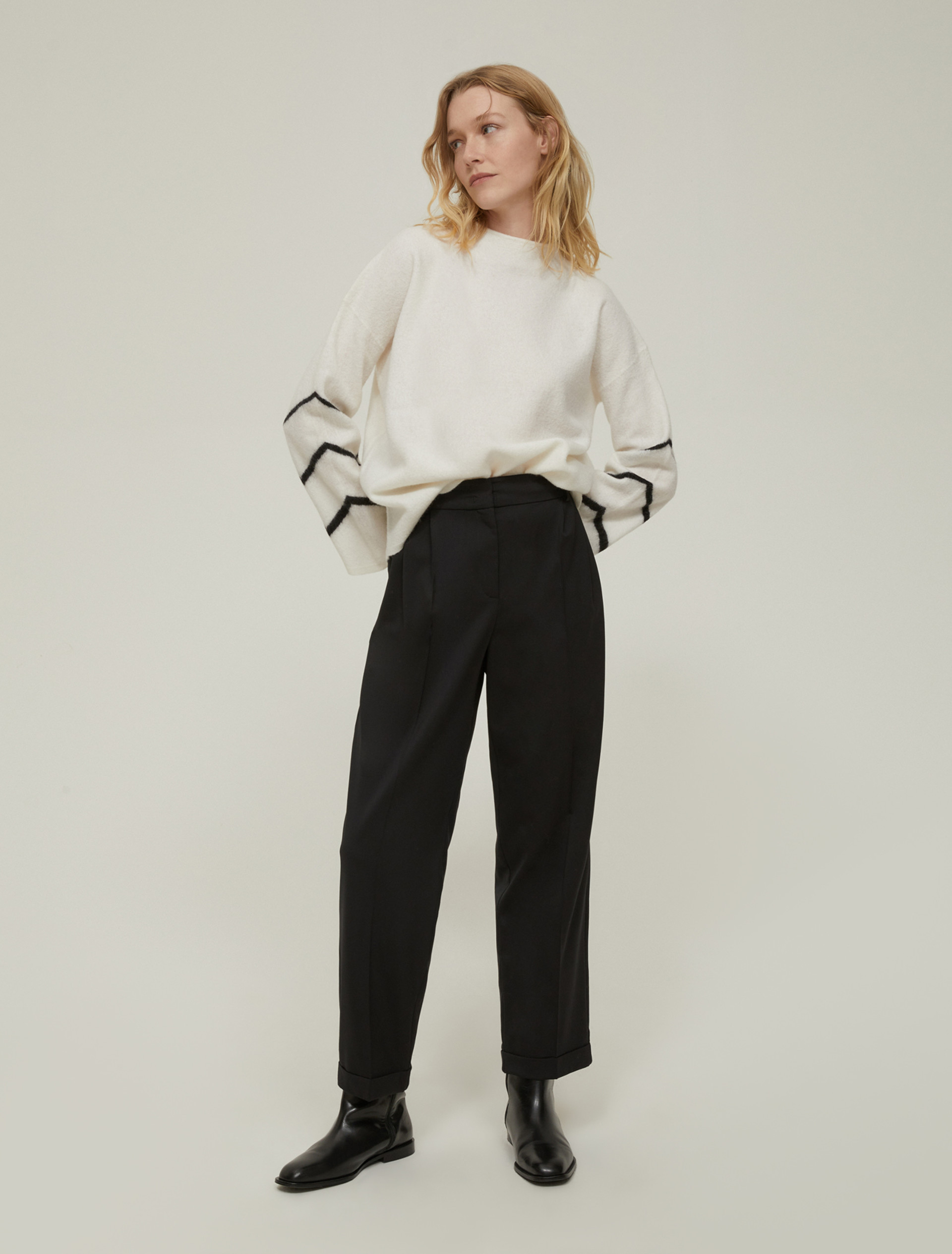 Pure boiled wool sweater - WHITE - pennyblack