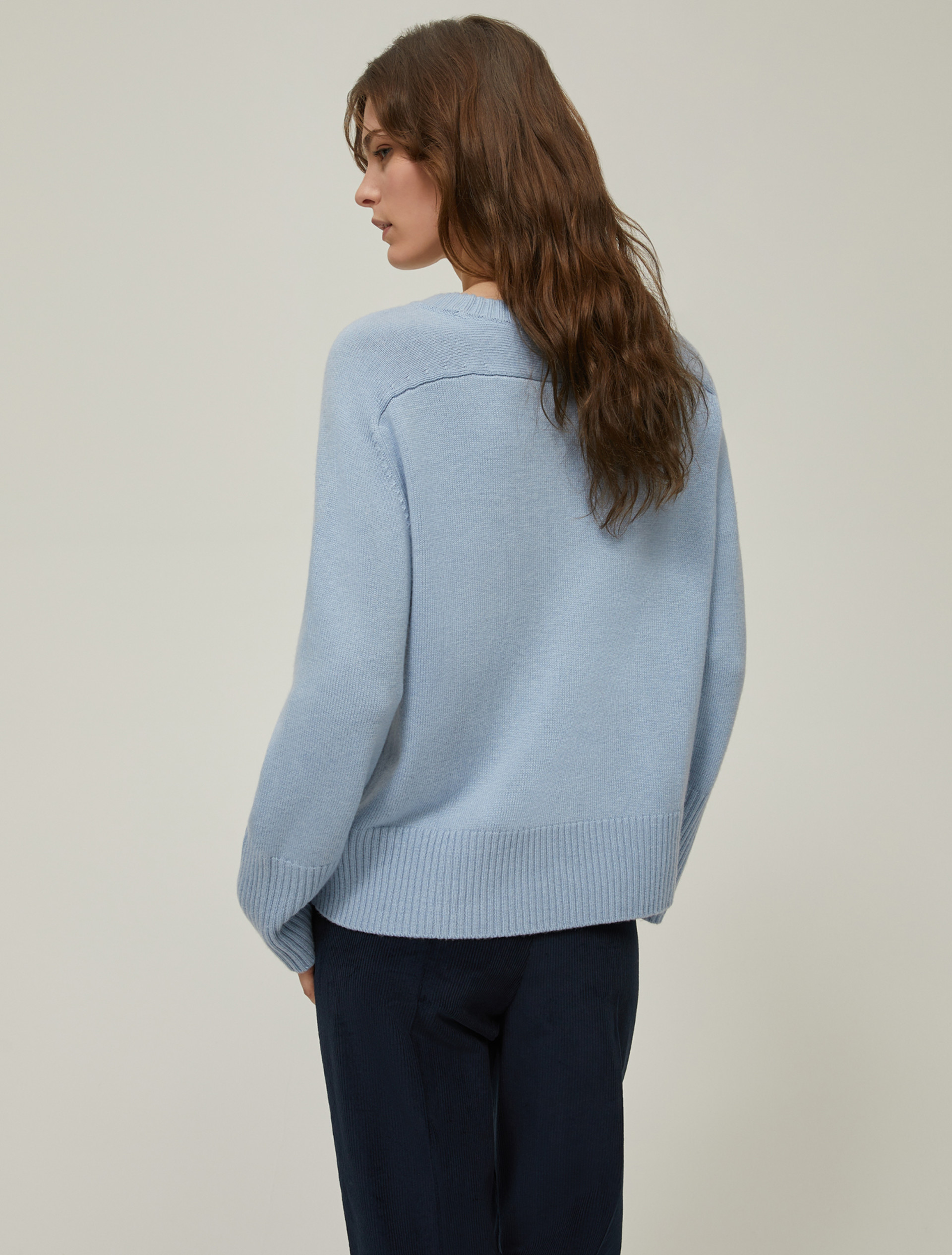 Maglia in blend di lana - AZZURRO - pennyblack