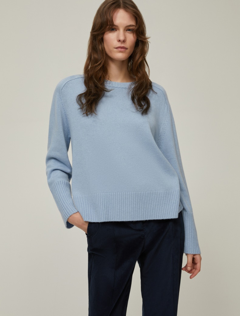 Maglia in blend di lana - AZZURRO - pennyblack