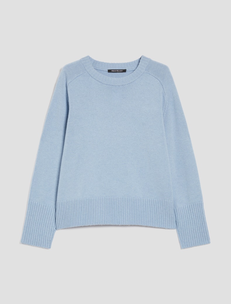 Maglia in blend di lana - AZZURRO - pennyblack