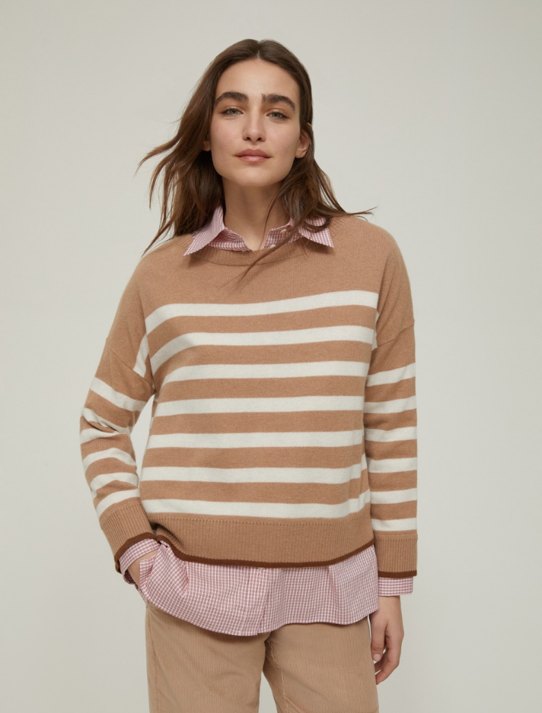 Wool and cashmere sweater - CAMEL - pennyblack
