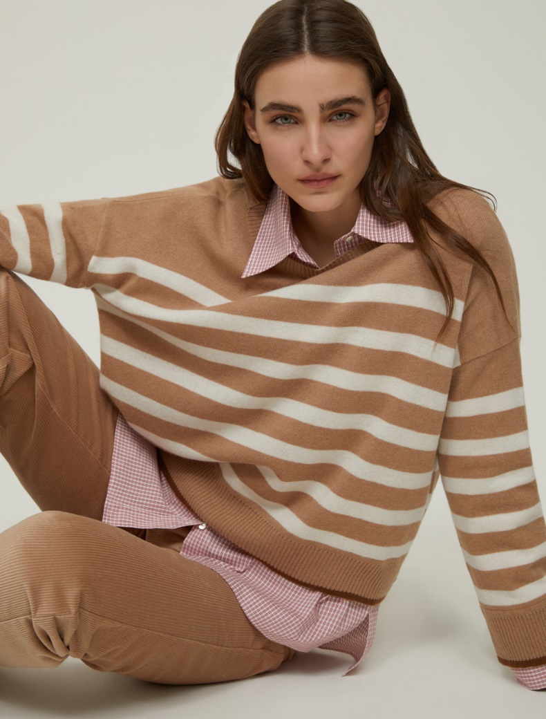 Wool and cashmere sweater - CAMEL - pennyblack