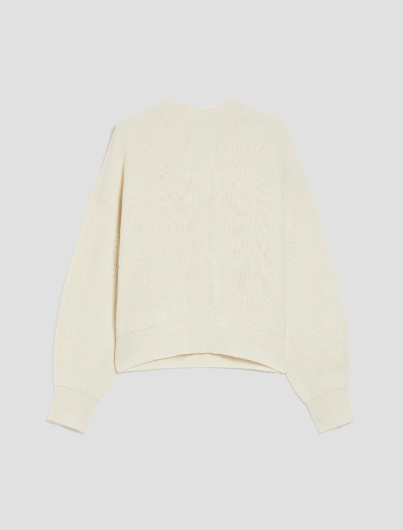 Half fisherman's-knit sweater - IVORY - pennyblack