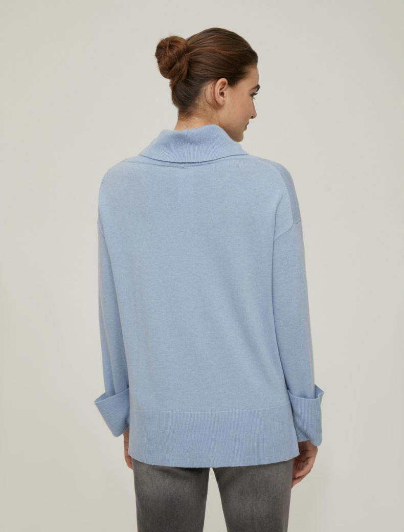 Cowl-neck sweater - LIGHT BLUE - pennyblack