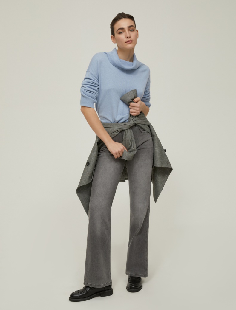 Cowl-neck sweater - LIGHT BLUE - pennyblack