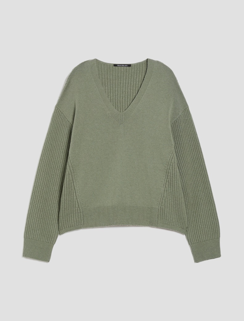 Loose-fit wool-blend sweater - SAGE - pennyblack