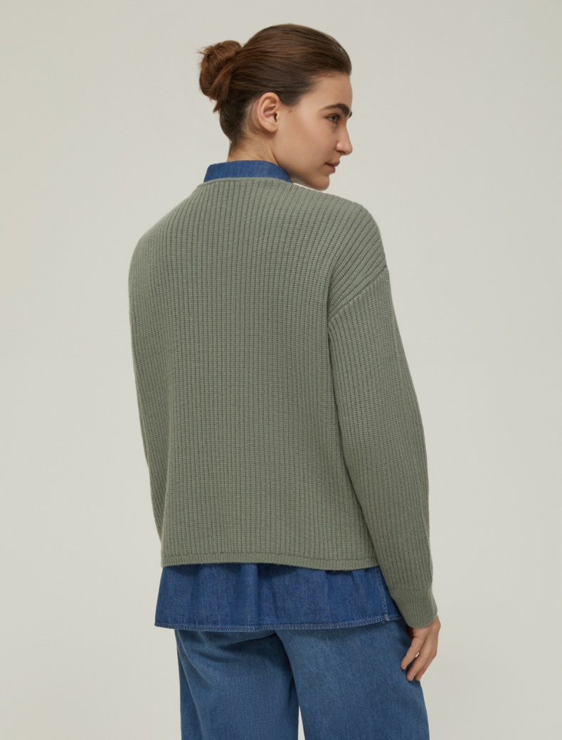 Loose-fit wool-blend sweater - SAGE - pennyblack
