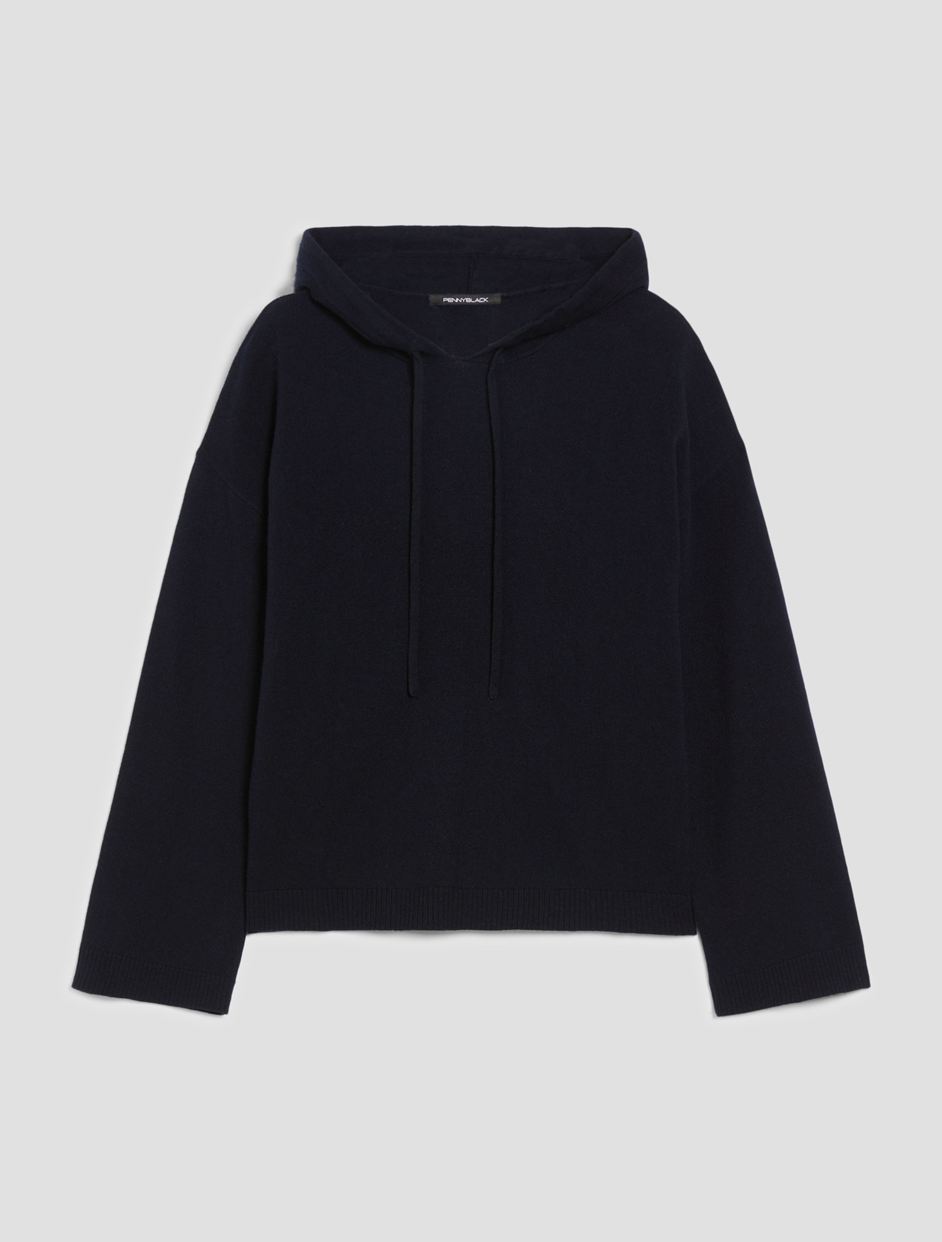 Maglia hoodie in blend di lana - NAVY - pennyblack