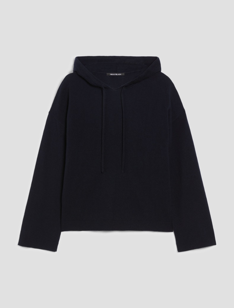 Wool-blend hoodie - NAVY - pennyblack