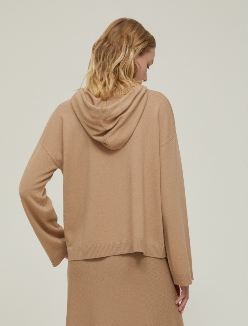 Wool-blend hoodie - CAMEL - pennyblack