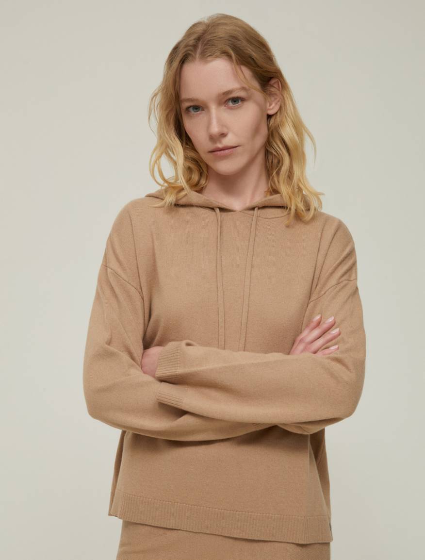 Wool-blend hoodie, camel | Pennyblack
