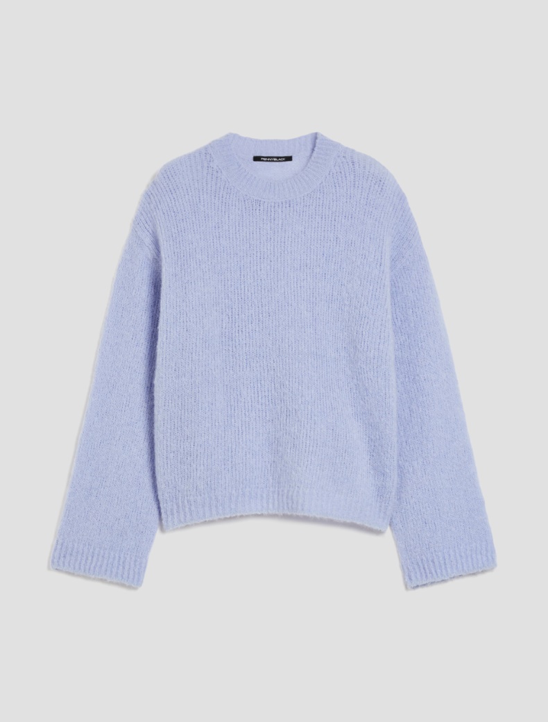 Relaxed-fit mohair-blend sweater - LIGHT BLUE - pennyblack