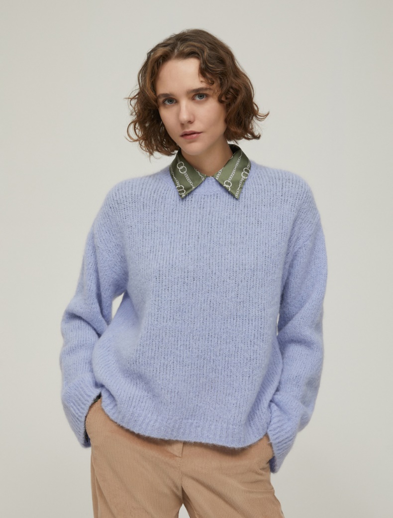 Relaxed-fit mohair-blend sweater - LIGHT BLUE - pennyblack