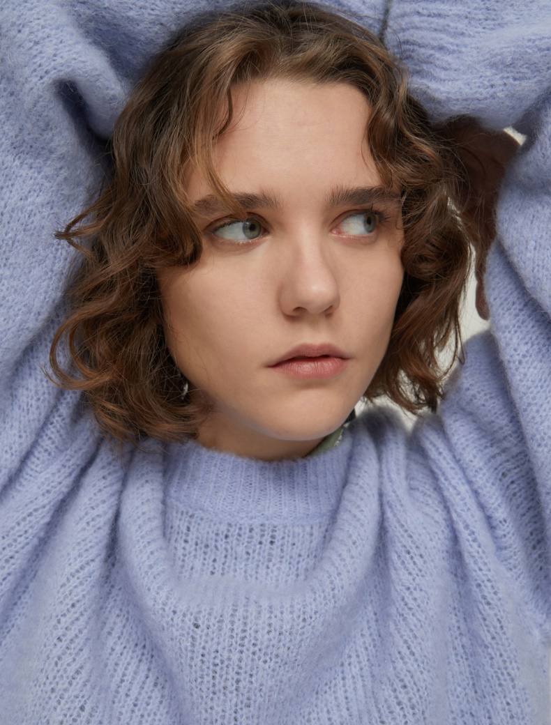 Relaxed-fit mohair-blend sweater - LIGHT BLUE - pennyblack