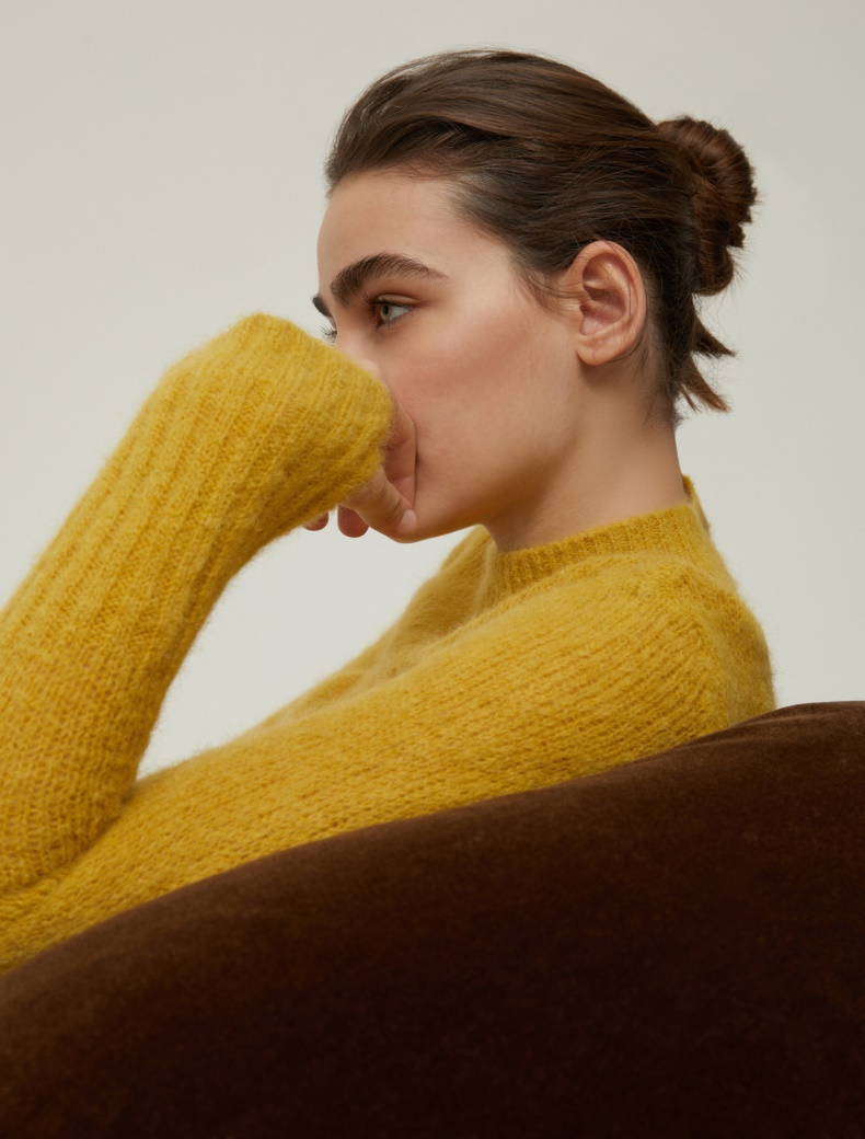 Mohair-blend sweater - MUSTARD - pennyblack