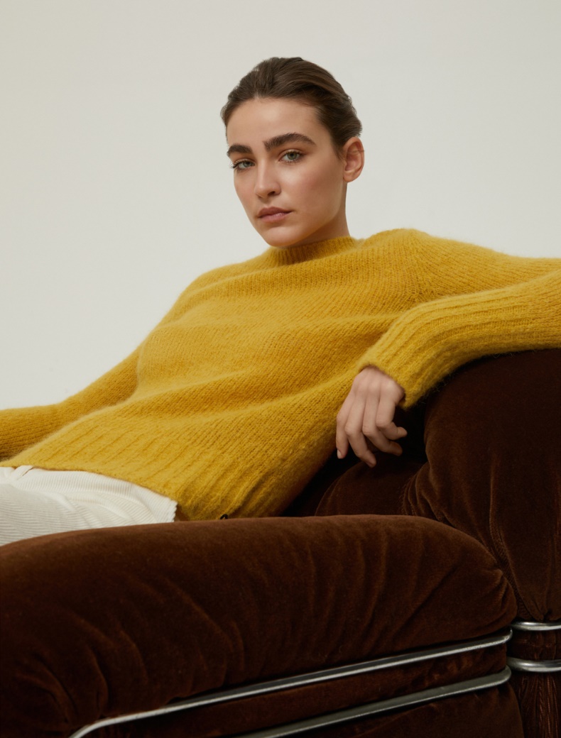 Mohair-blend sweater - MUSTARD - pennyblack