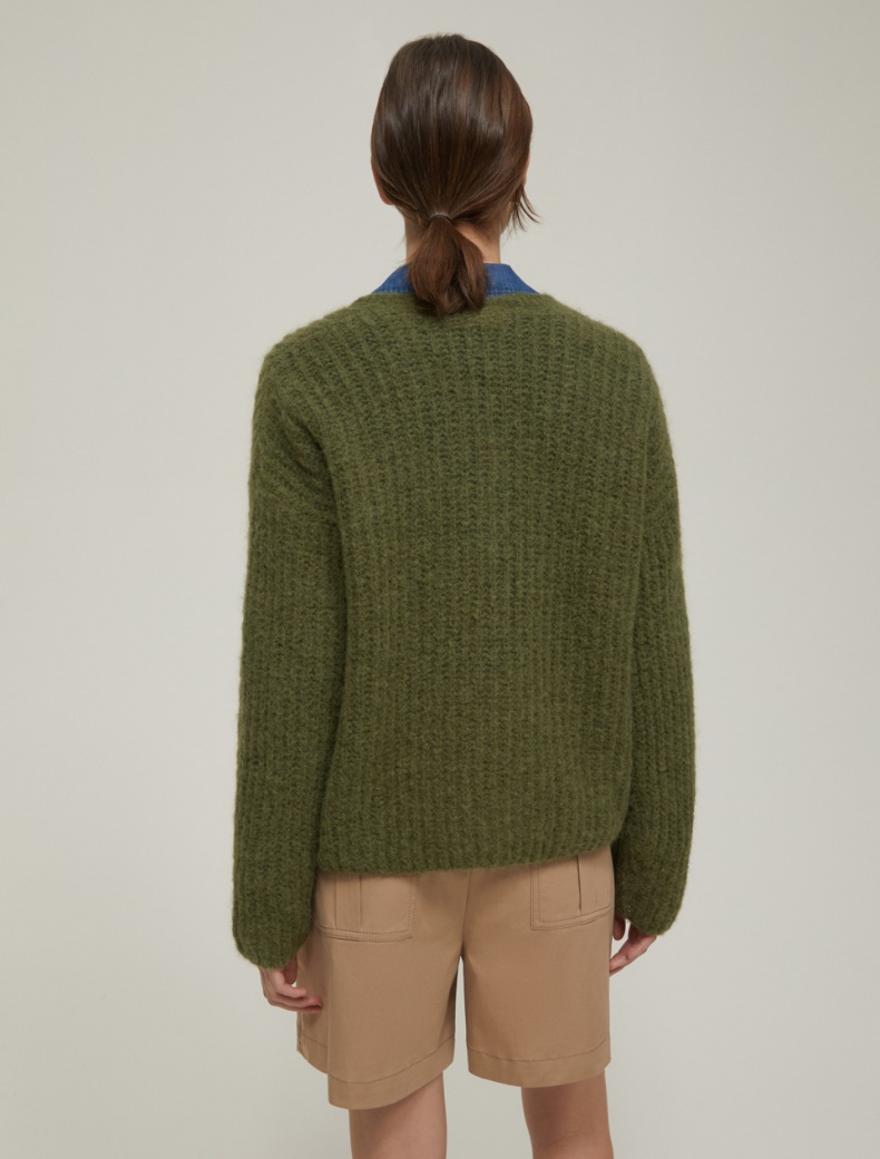 Fisherman's rib-knit mohair sweater - KAKI - pennyblack