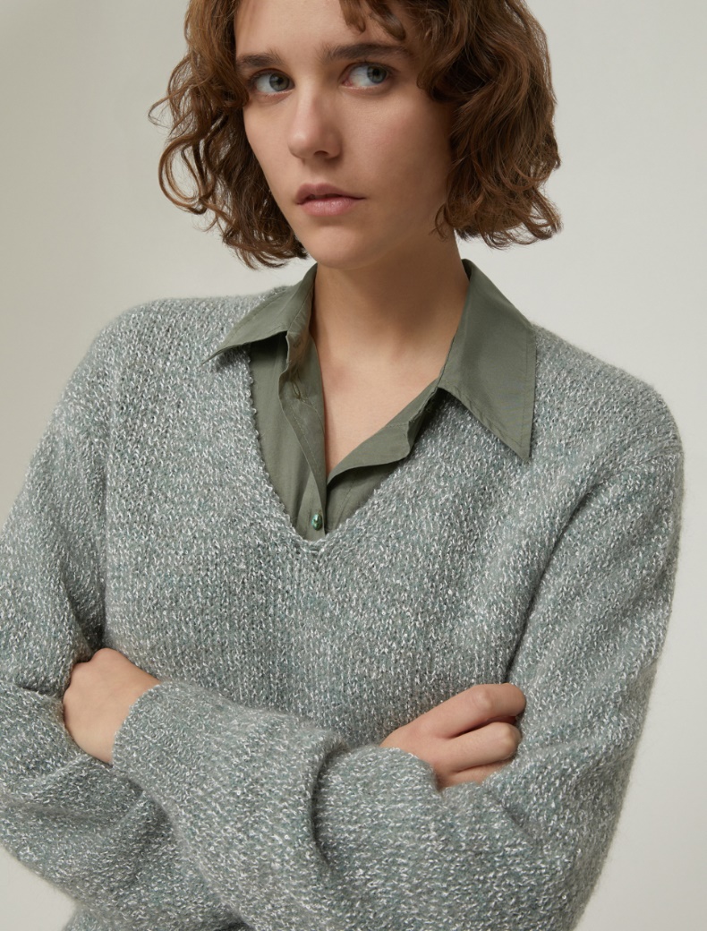 Micro-sequin sweater - SAGE - pennyblack