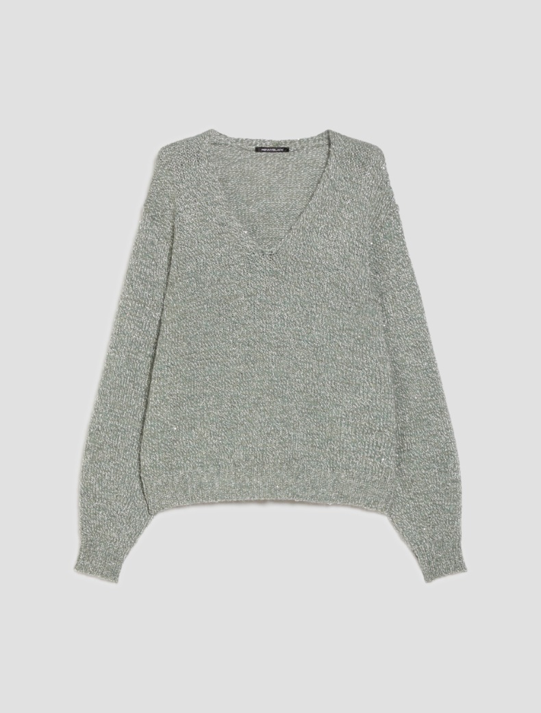 Maglia con micro-paillettes - SALVIA - pennyblack
