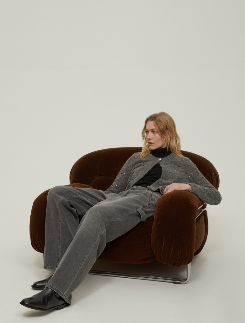 Wool-blend polo-neck sweater - BLACK - pennyblack