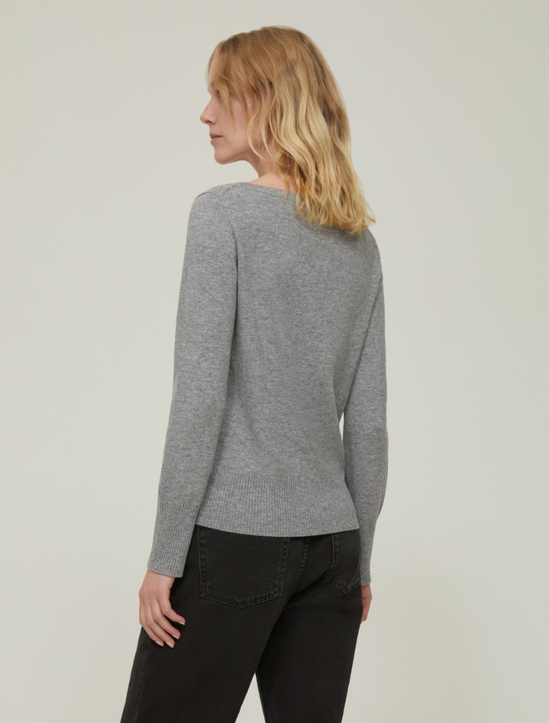 Boat-neck sweater - MEDIUM GREY - pennyblack