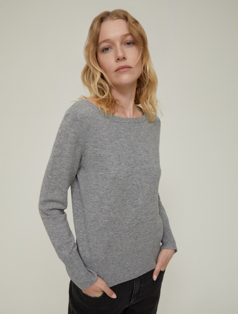 Boat-neck sweater - MEDIUM GREY - pennyblack