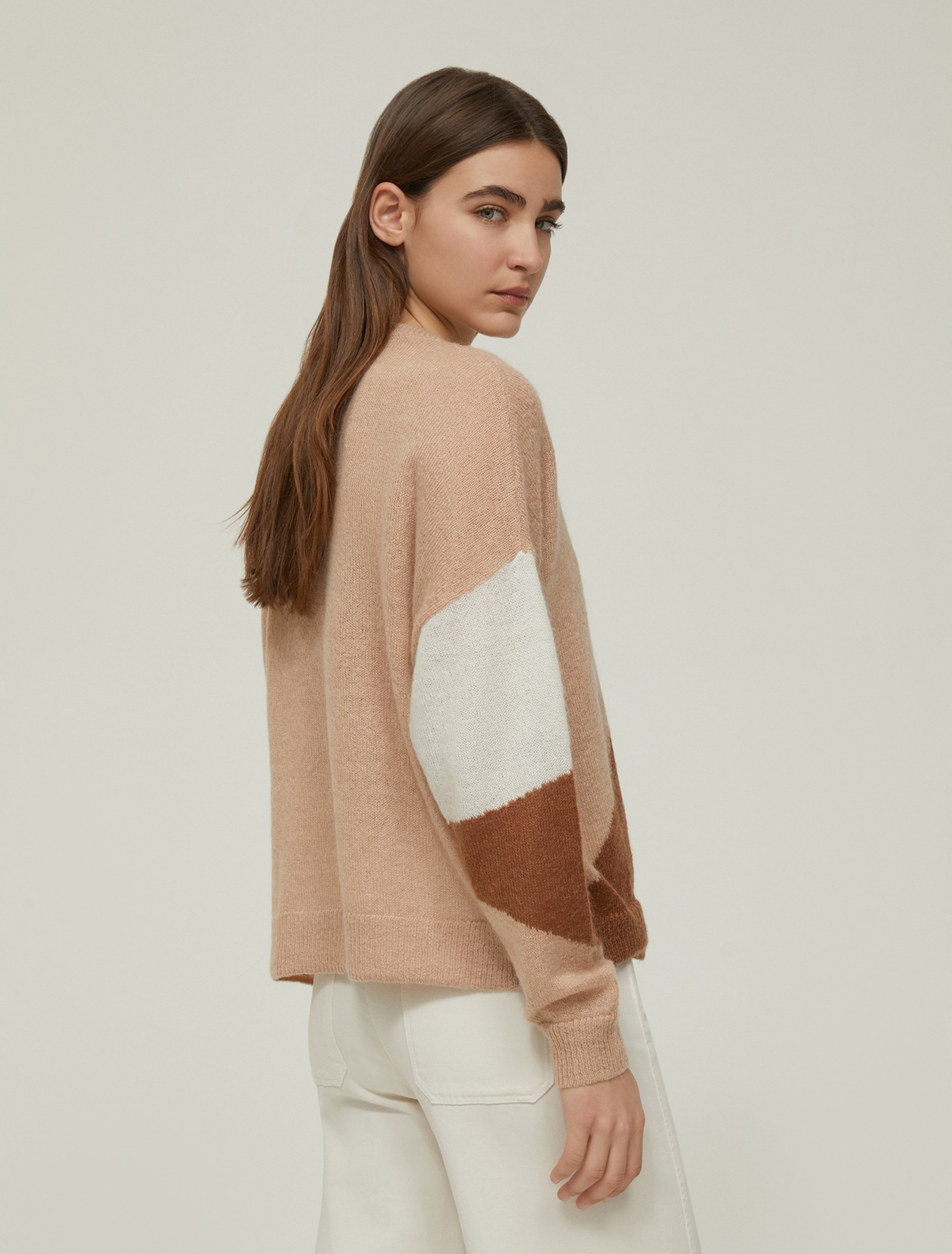 Jacquard inlay sweater - CREAM - pennyblack