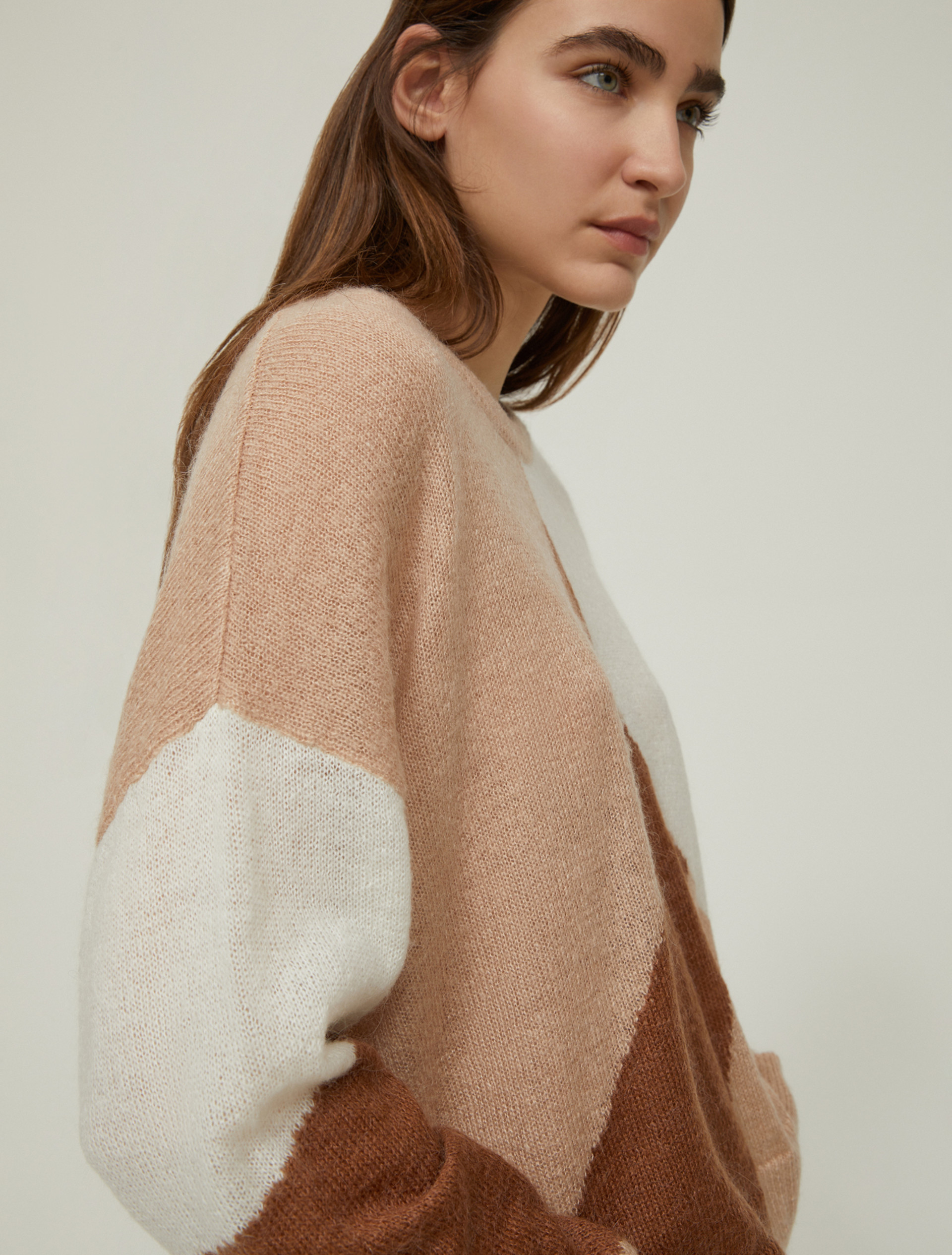 Jacquard inlay sweater - CREAM - pennyblack