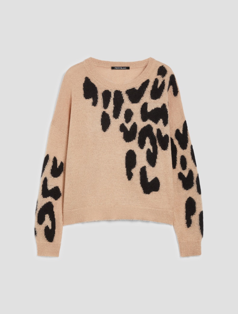 Jacquard inlay sweater - CAMEL - pennyblack