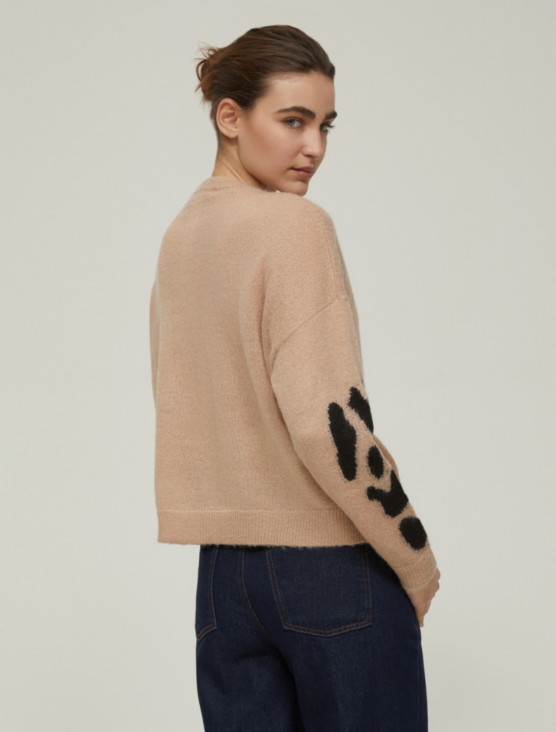 Jacquard inlay sweater - CAMEL - pennyblack