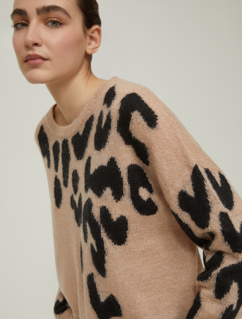 Jacquard inlay sweater - CAMEL - pennyblack