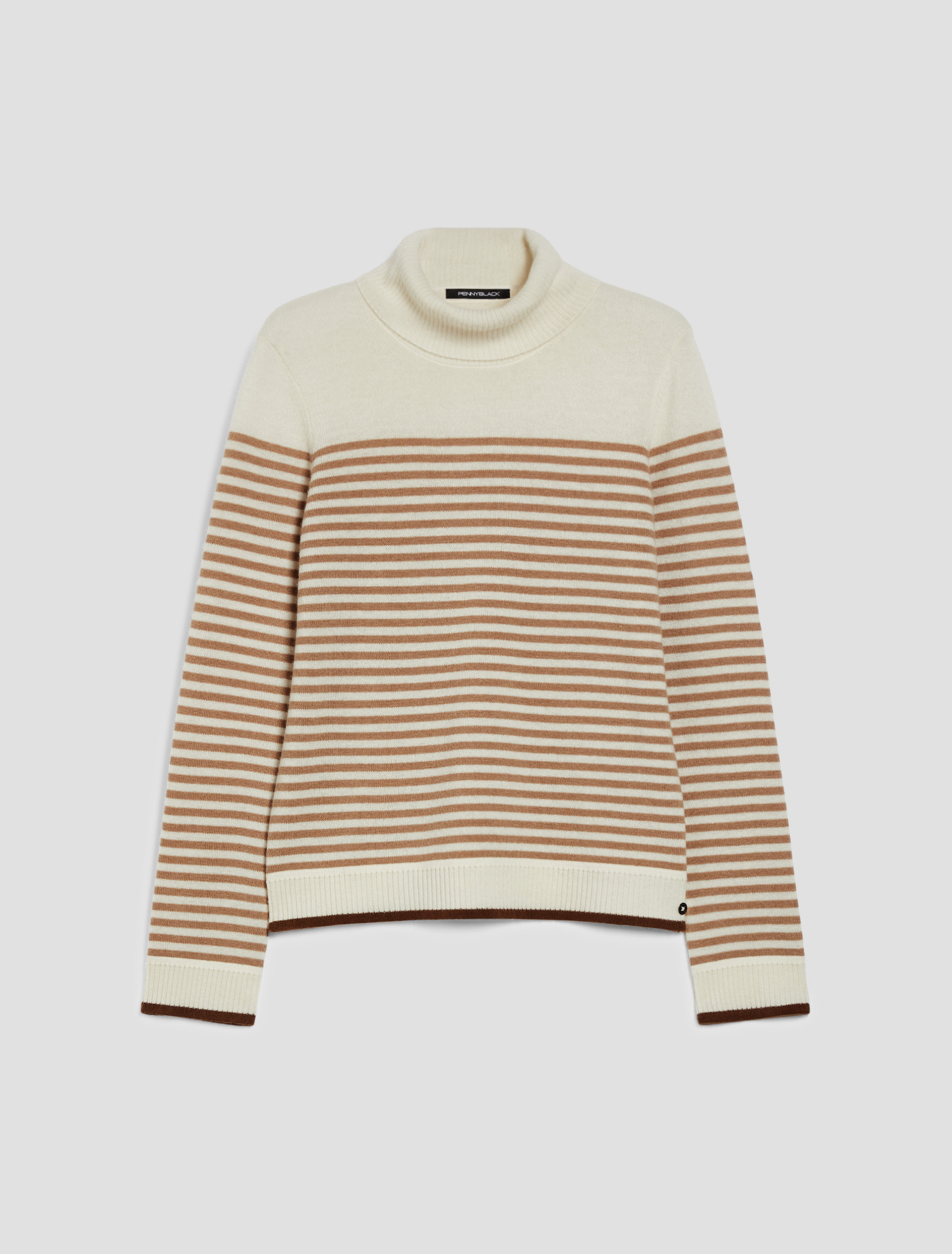 Wool and cashmere polo-neck sweater - IVORY - pennyblack