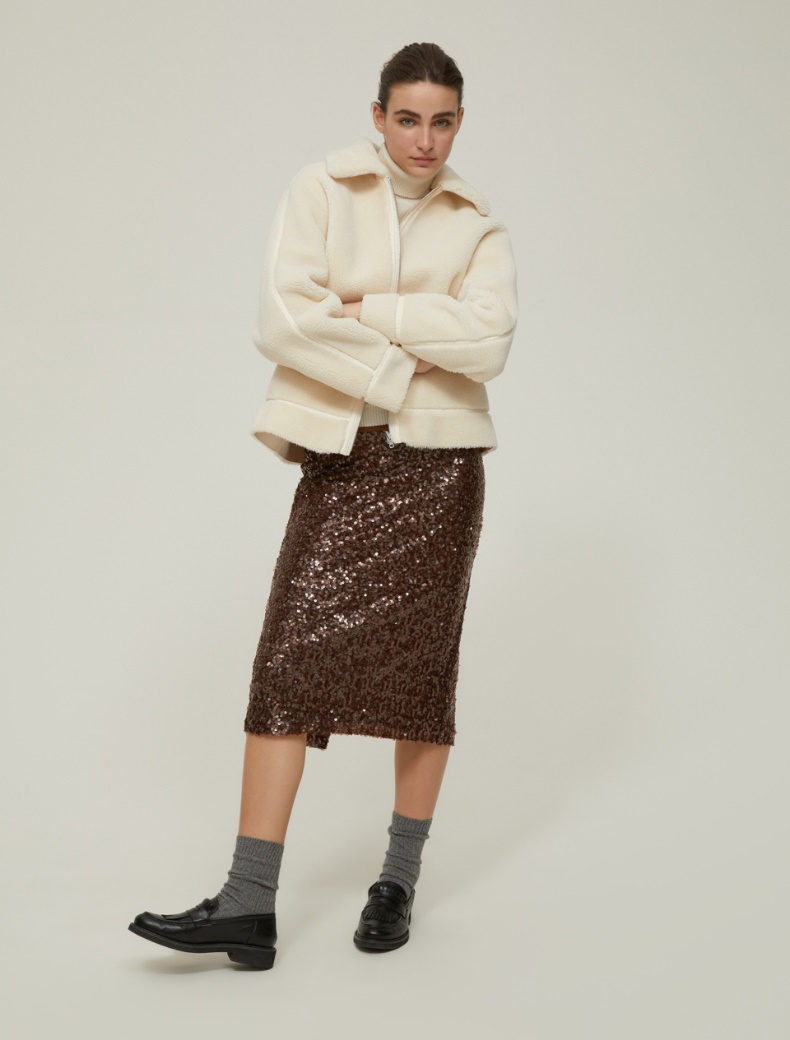 Wool and cashmere polo-neck sweater - IVORY - pennyblack