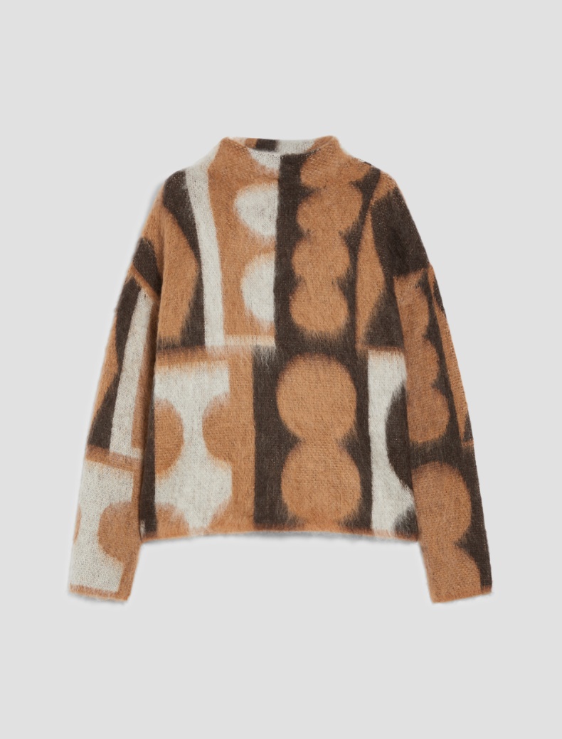 Jacquard mohair sweater - CAMEL - pennyblack